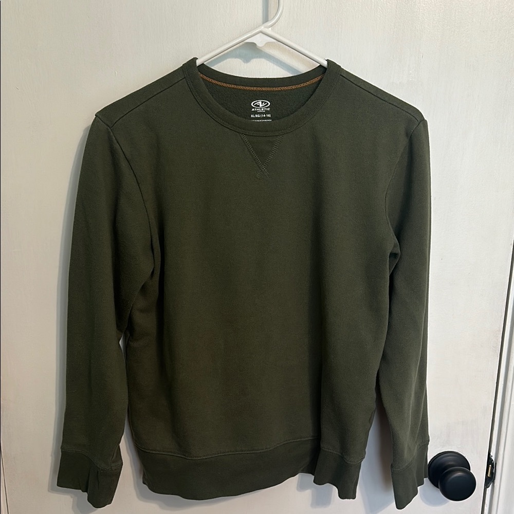Youth Boys Athletic Works Green Sweatshirt Classic‎ Crewneck